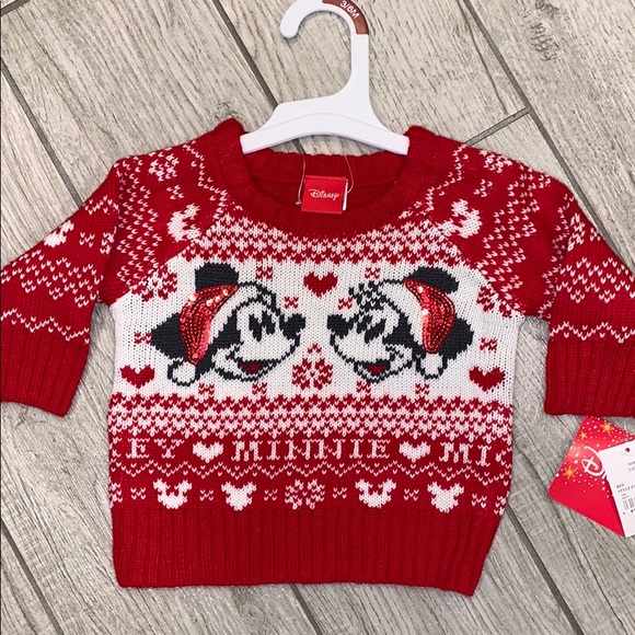 NWT Disney Baby Mickey & Minnie Pullover Sweater - Picture 2 of 4